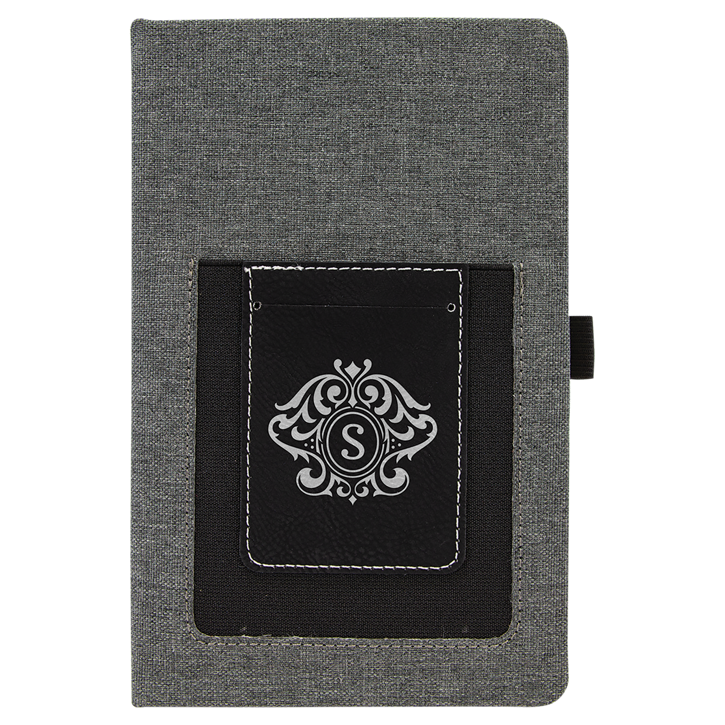 Canvas Leatherette Journal with Phone Pouch & Card Holder