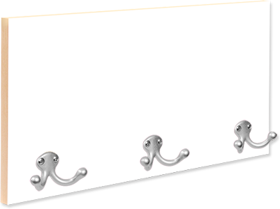 Coat Hanger 16" x 8" Full Color with 3 Silver Hooks