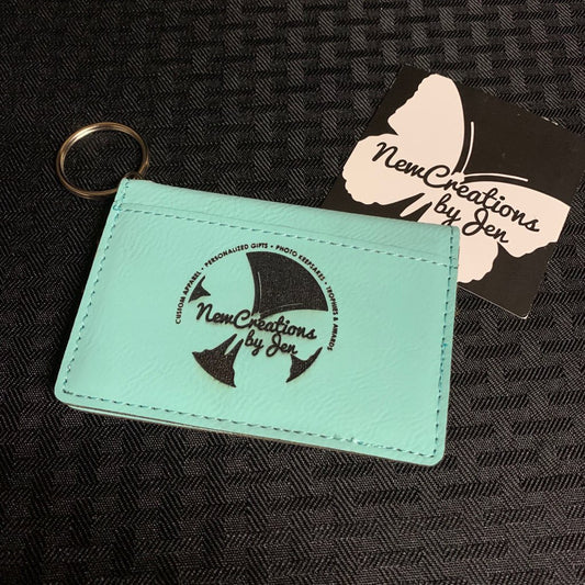 Personalized Leatherette Keychain ID Holder