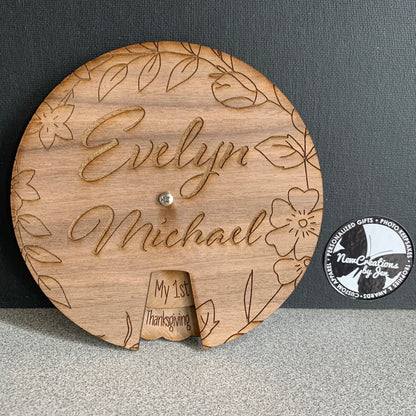 Spinner de hitos con el nombre del bebé