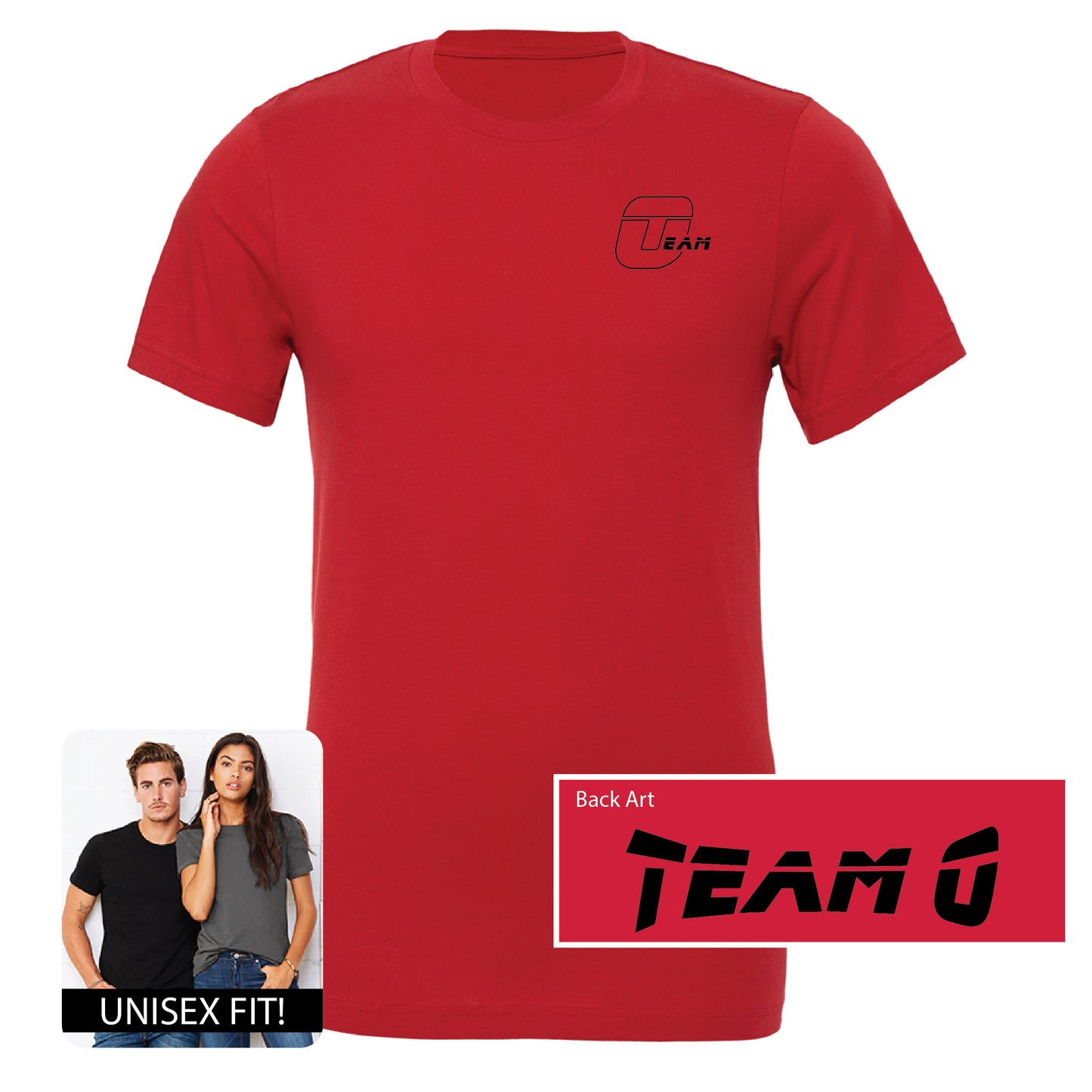 Camiseta unisex de manga corta del equipo O