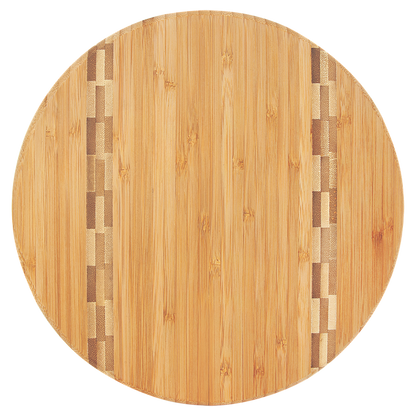 Natural Bamboo Cutting Board with Butcher Block Inlay or Ends