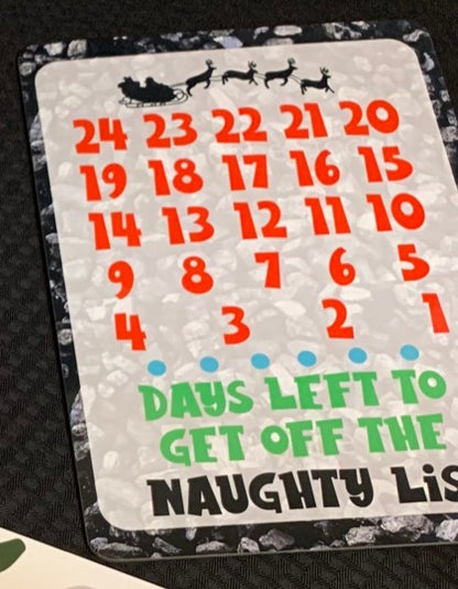 Christmas Countdown Boards - Dry Erase Board **REUSABLE**