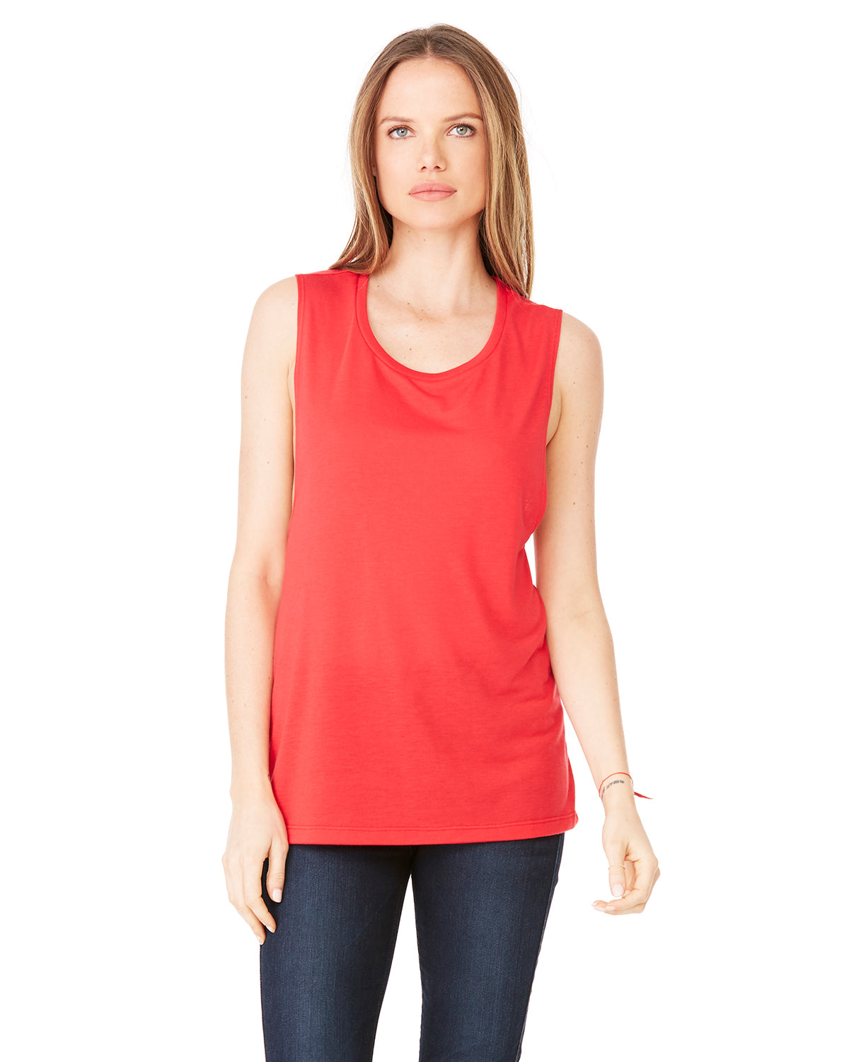 Camiseta de tirantes holgada con cuello redondo para mujer B8803