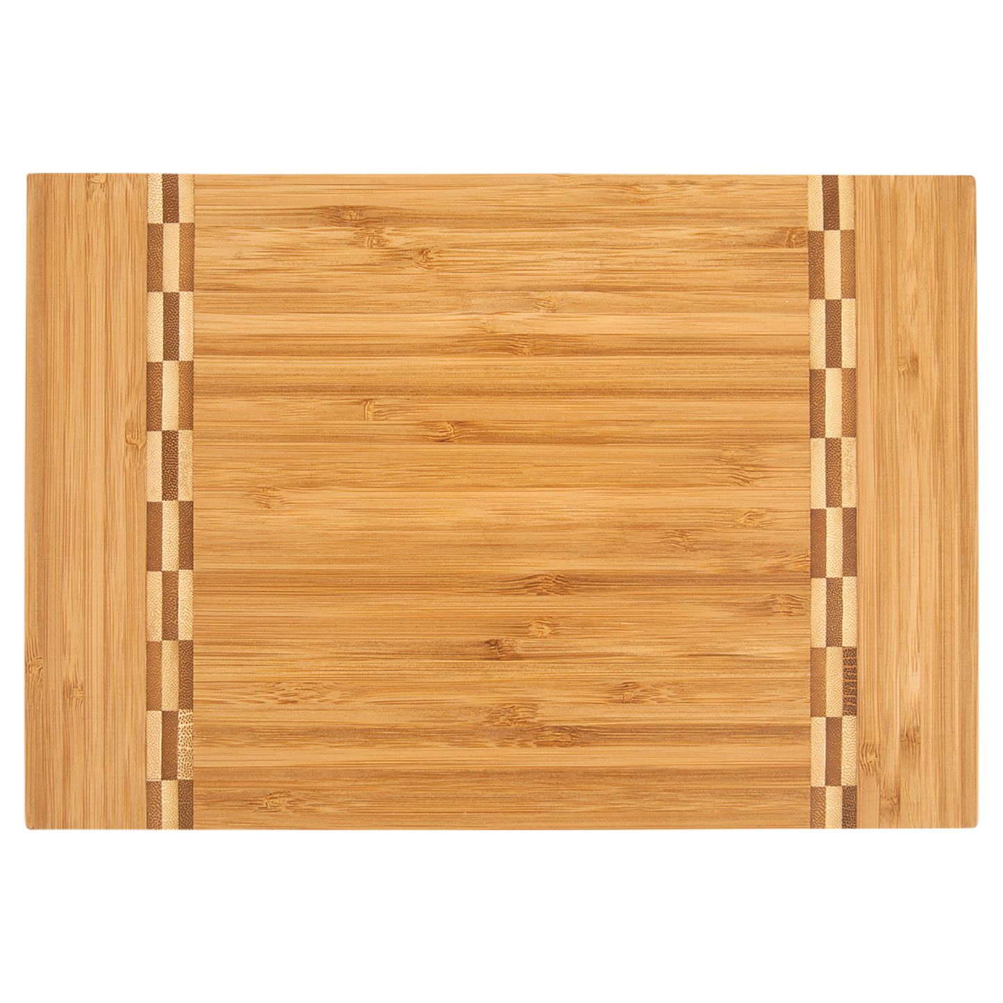 Natural Bamboo Cutting Board with Butcher Block Inlay or Ends