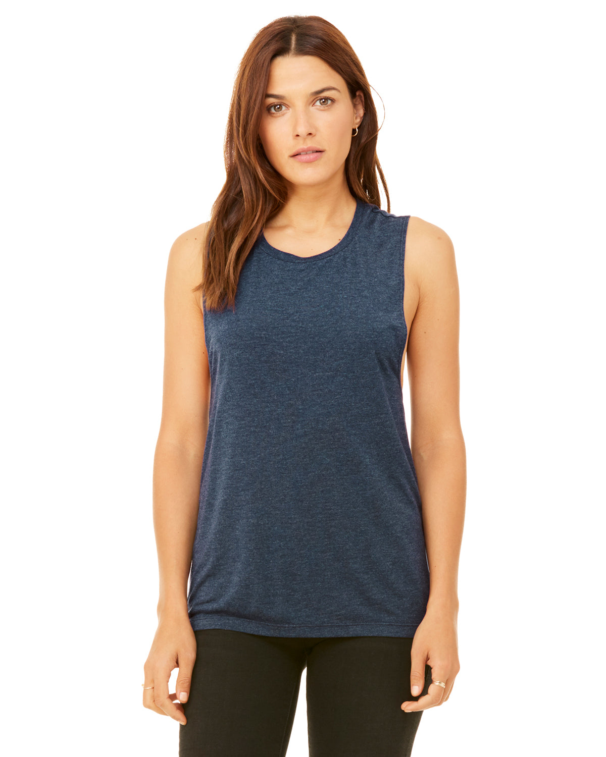 Camiseta de tirantes holgada con cuello redondo para mujer B8803