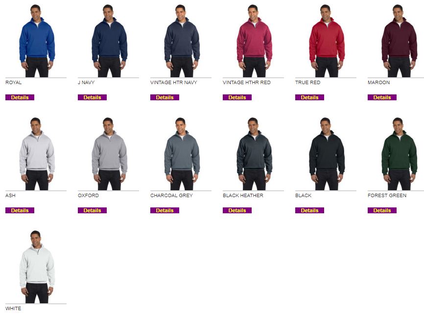Sudadera unisex con cremallera de un cuarto