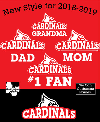 Cardinal Fan Large Custom Zippered Bag