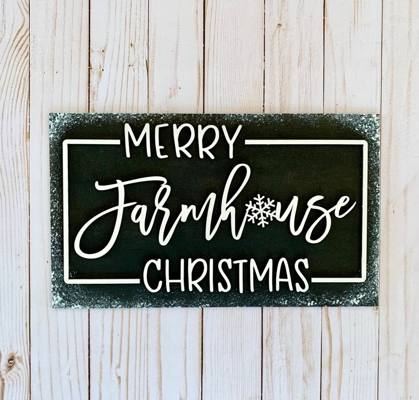 Merry Farmhouse Christmas - Ready to Paint Sign 13.5" x 8" Sign