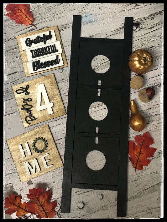 HOME - PARTY OF ___ Ready to Paint Leaning Ladder Sign - Interchangeable