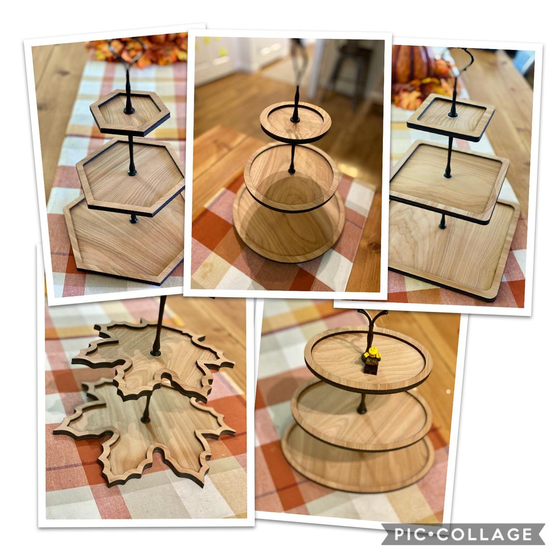 Three Level Shaped Tiered Tray
