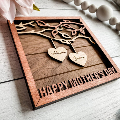 Hanging Hearts Frame Sign - Personalized & Finished