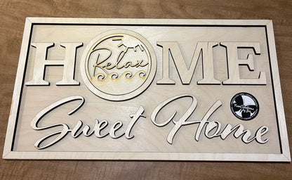 Home Sweet Home Rectangle Interchangeable Sign + One Insert - Ready to Paint COMPLETE KIT