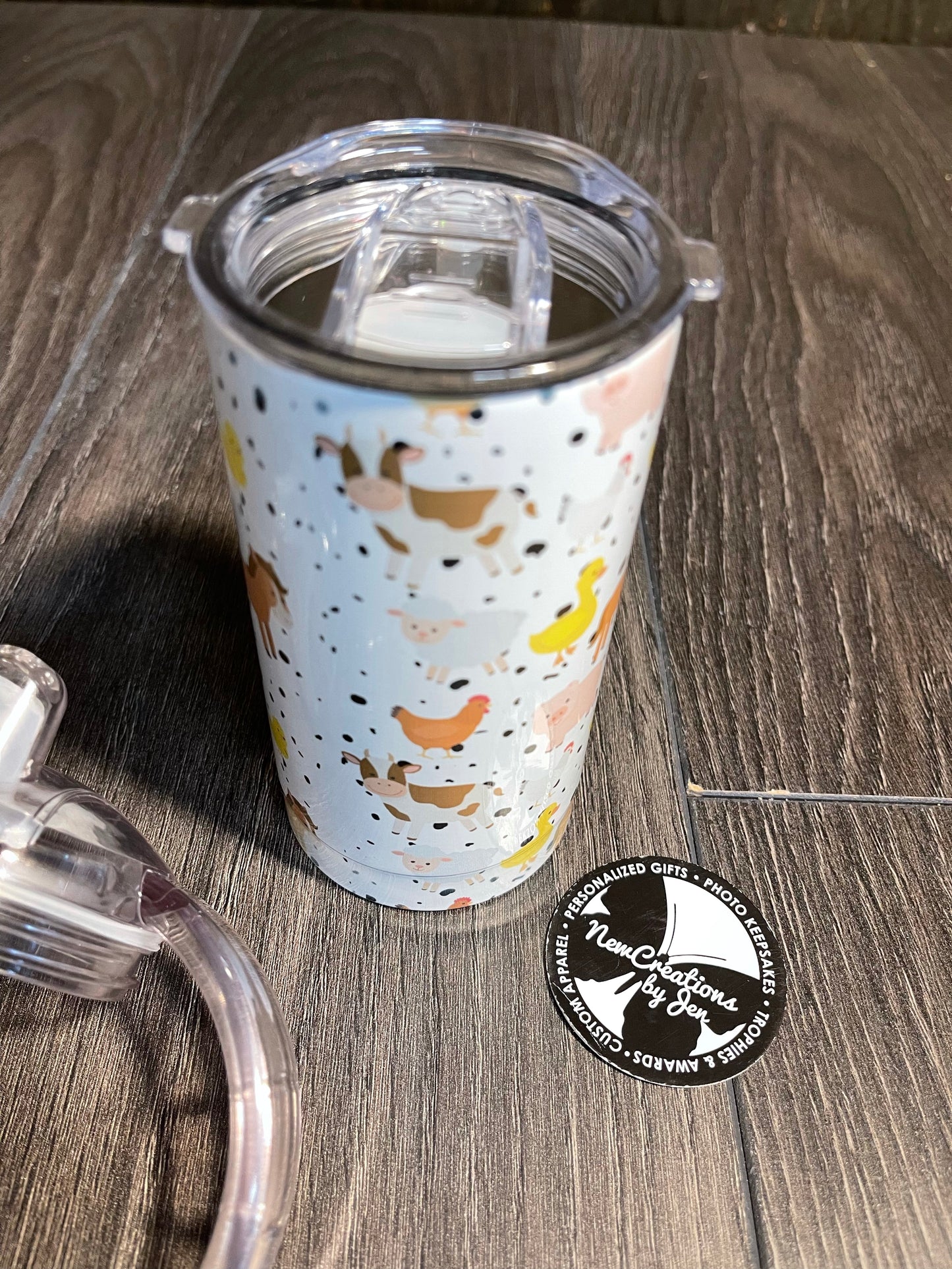 Stainless Steel 12oz cup with two lids - regular and sippy