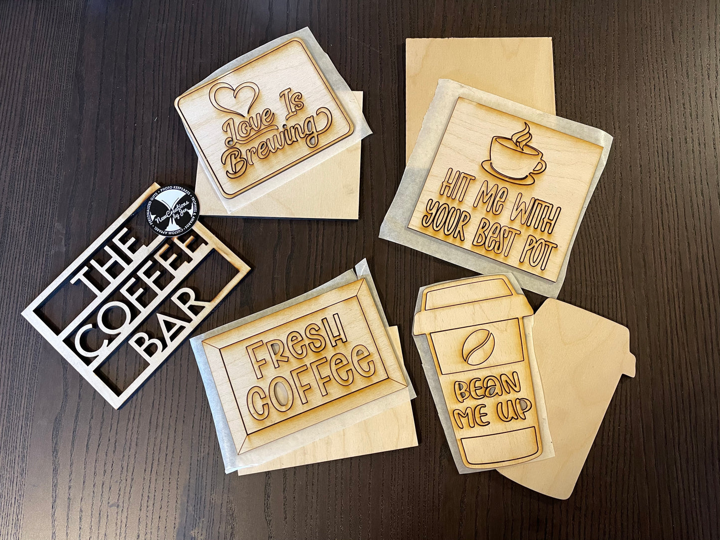 Paquete de bandejas escalonadas para barra de café