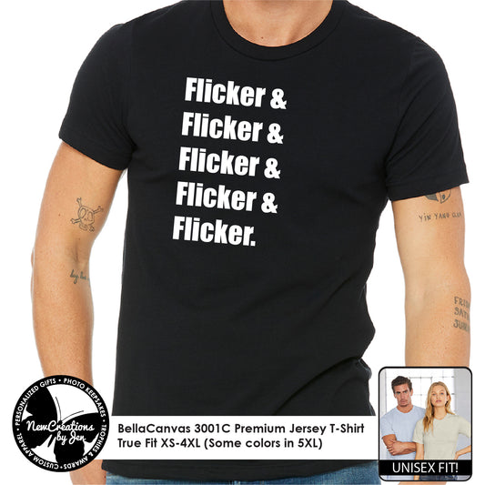 BTP - Camiseta unisex premium Flicker &amp; Flicker