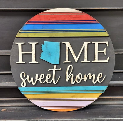Home Sweet Home State Door Hanger Kit - Round - 18" Round