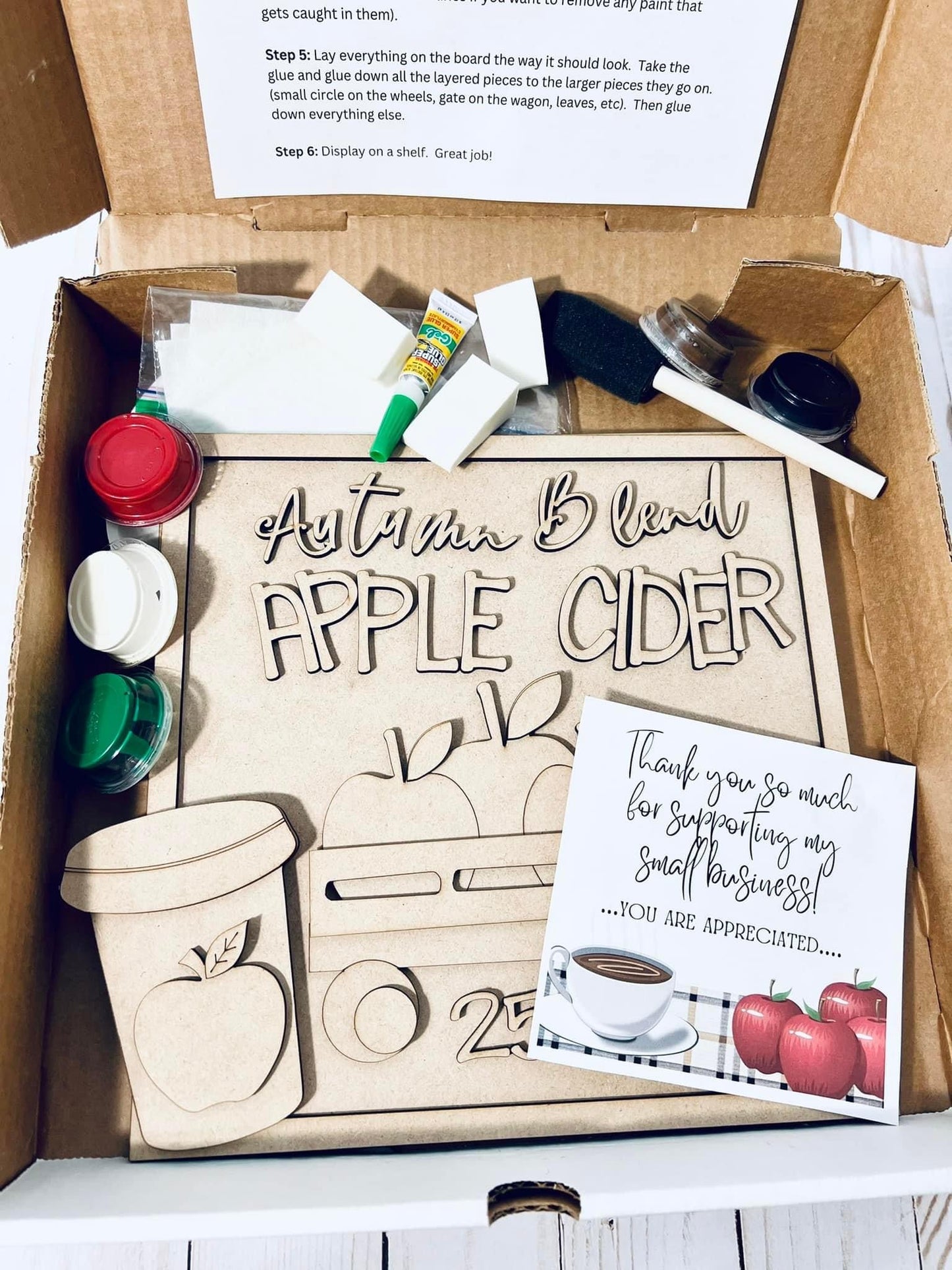 Autumn Blend Apple Cider Sign 10.5” Sign - Ready to Paint Kit