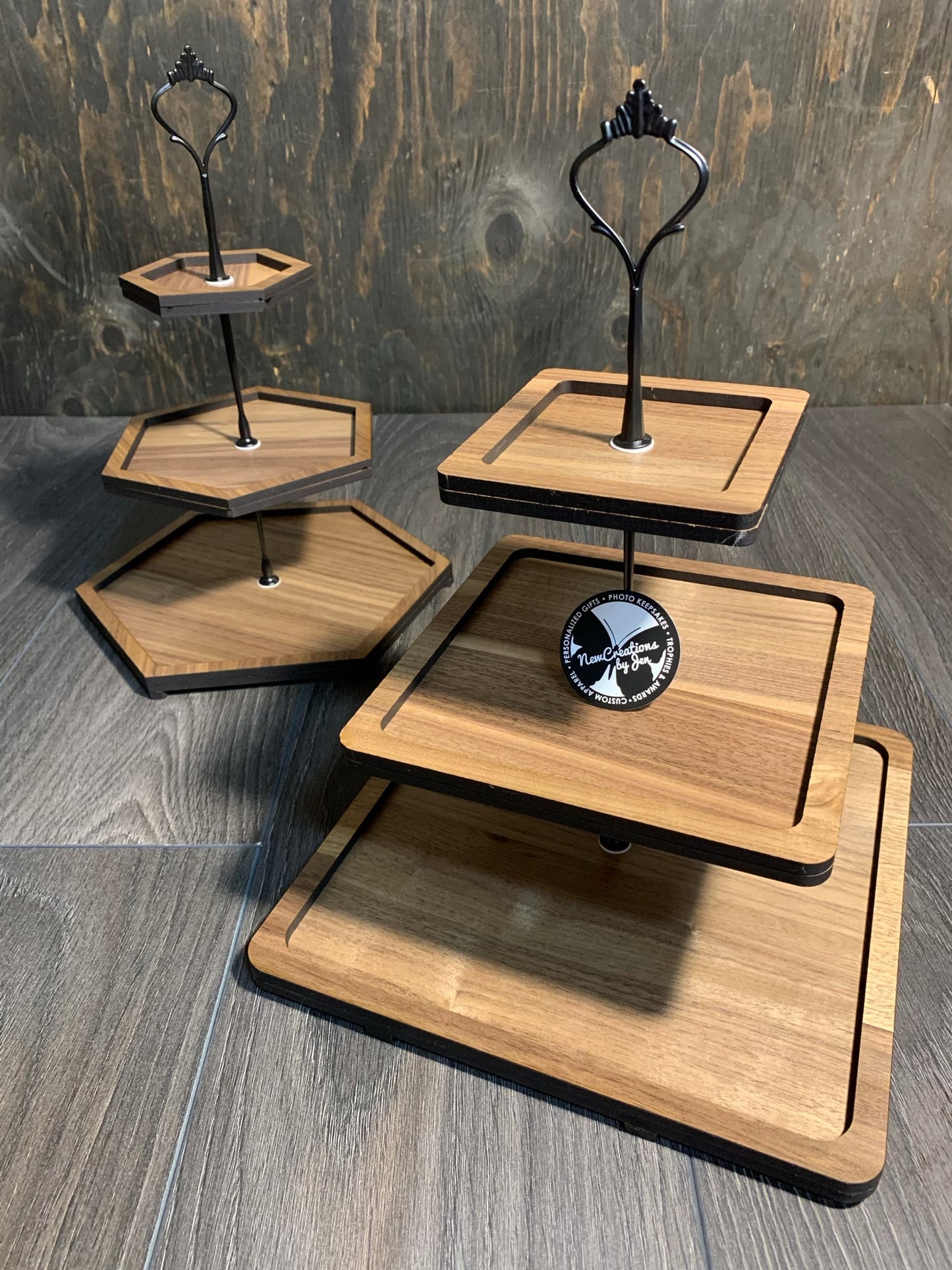 Three Level Shaped Tiered Tray