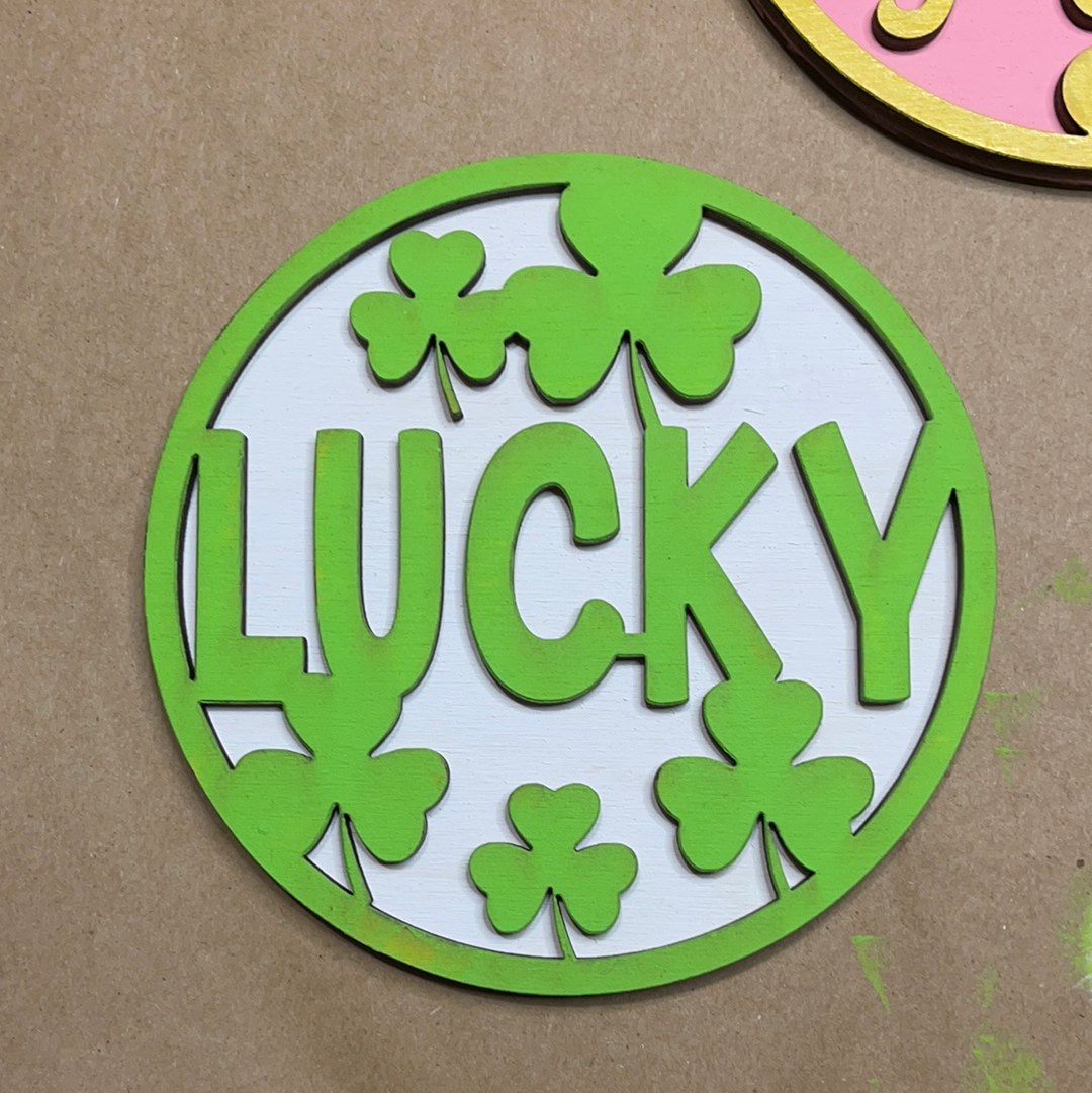 Inserto redondo Lucky Round listo para pintar