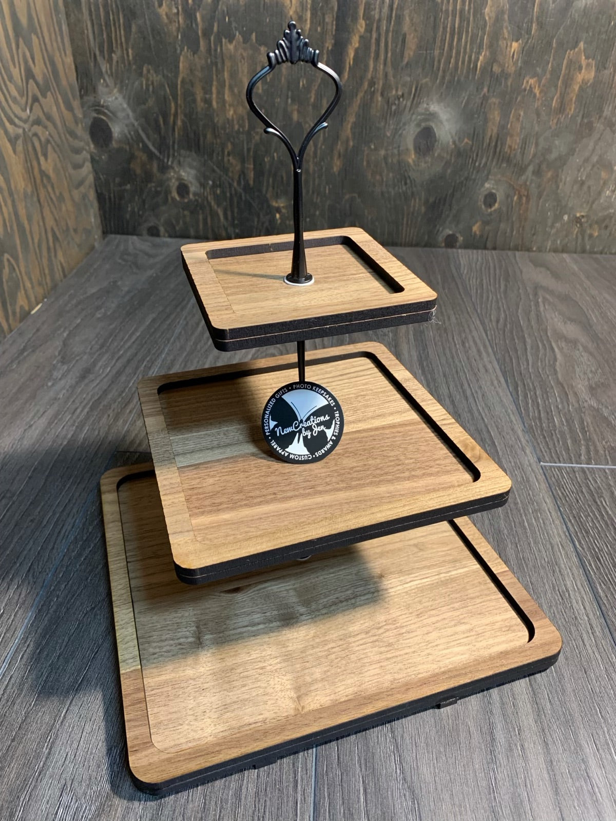 Three Level Shaped Tiered Tray