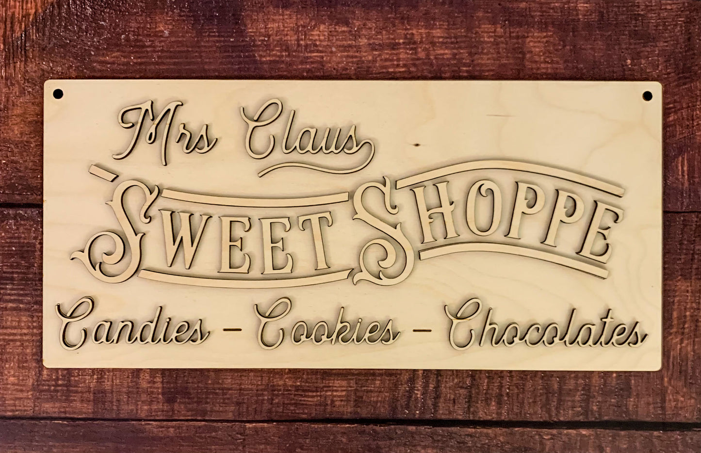 Bandeja navideña escalonada de North Pole Sweet Shoppe - Kit listo para pintar