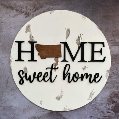 Home Sweet Home State Door Hanger Kit - Round - 18" Round