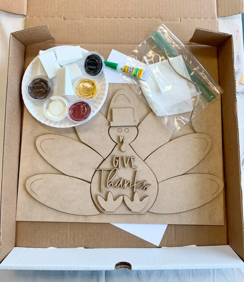 Letrero de pavo de agradecimiento - 13,75" de ancho - Kit listo para pintar
