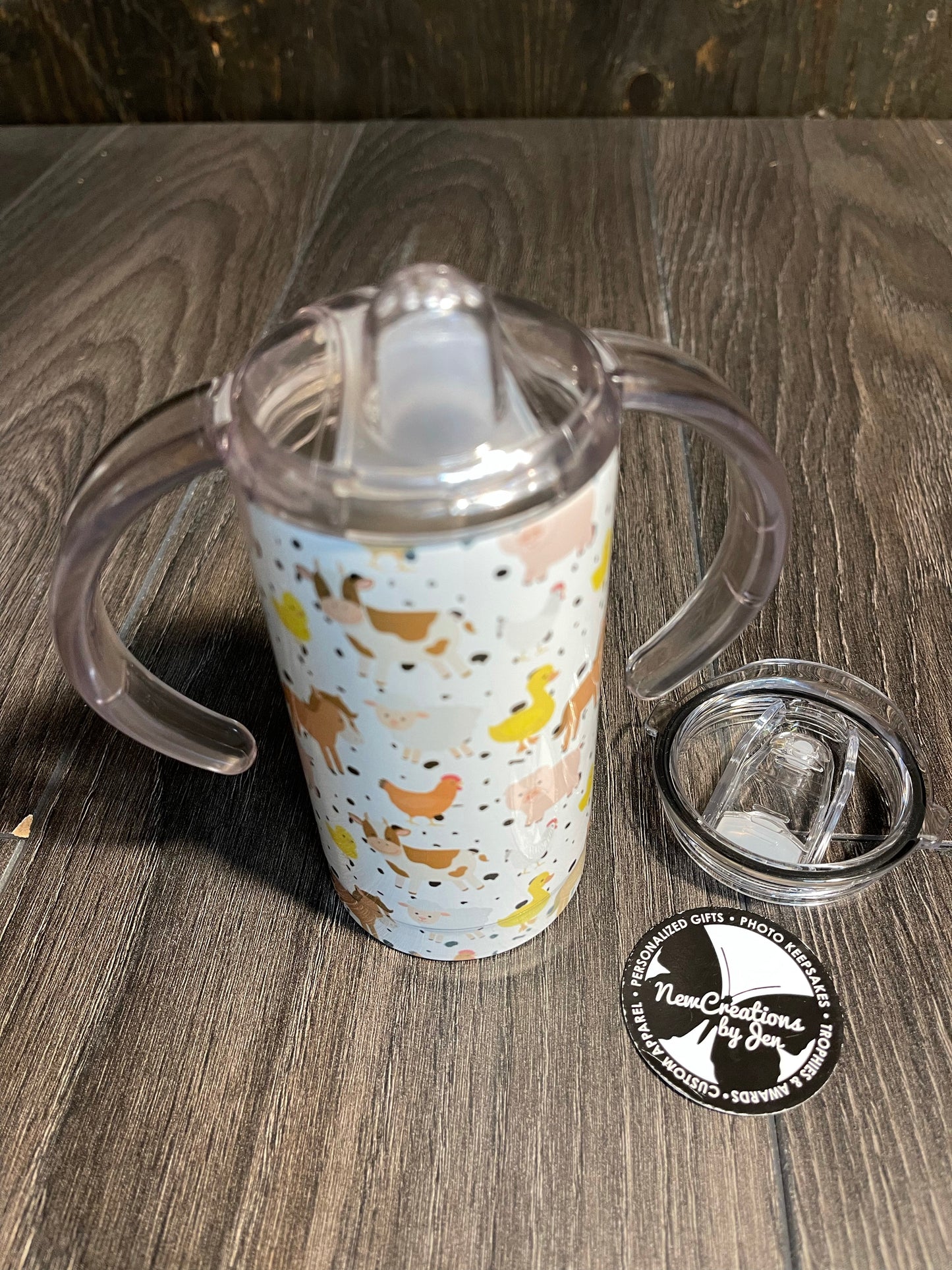 Stainless Steel 12oz cup with two lids - regular and sippy