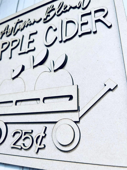 Autumn Blend Apple Cider Sign 10.5” Sign - Ready to Paint Kit