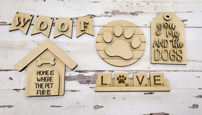 You, Me and the Dogs (or Cats) Tiered Tray - Ready to Paint Kit