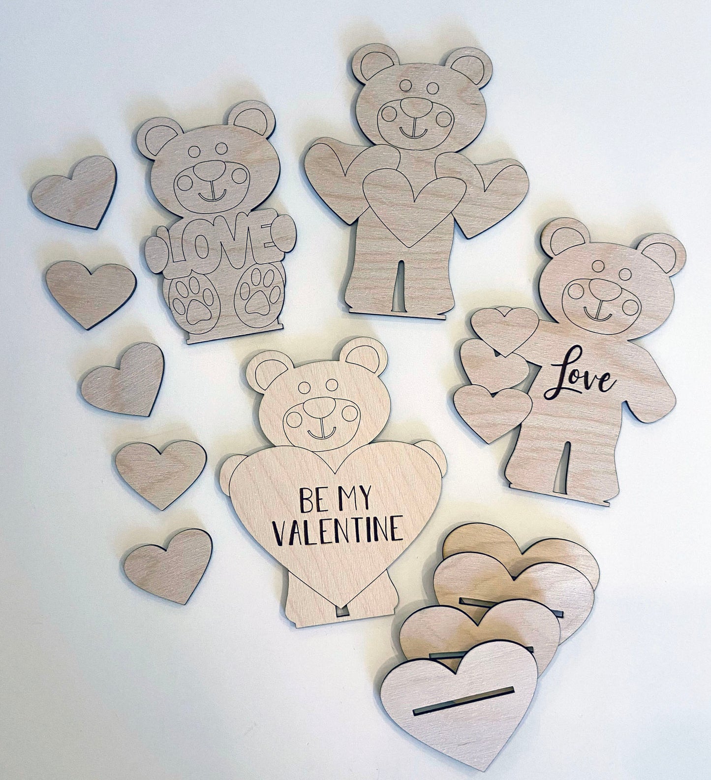 Ositos de peluche para San Valentín: listos para pintar