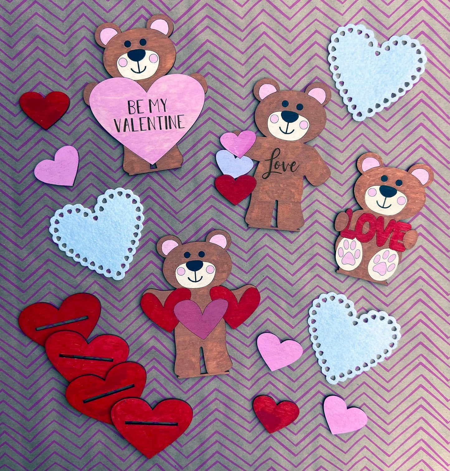 Valentine’s Day Teddy Bears - Ready to Paint