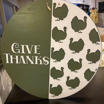 Give Thanks - Turkey Cutouts Door Hanger Kit - 18" Round