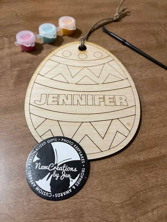 Huevo de Pascua personalizado - Listo para pintar - 6"