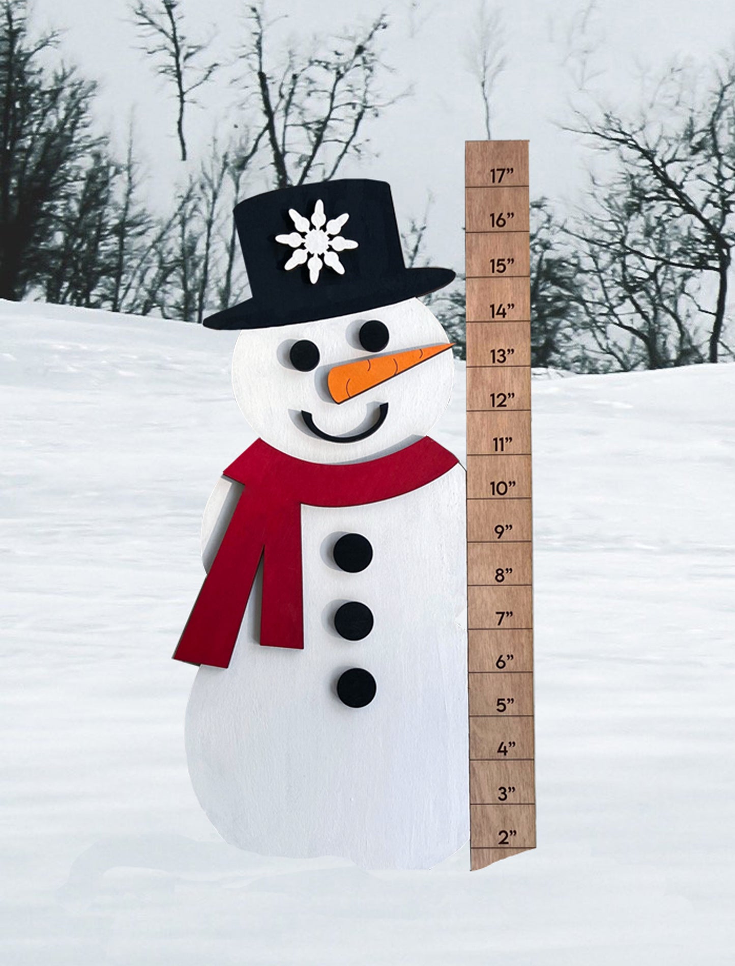 Snowman with Snow Ruler - Ready to Paint