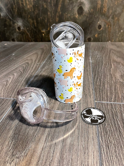 Stainless Steel 12oz cup with two lids - regular and sippy