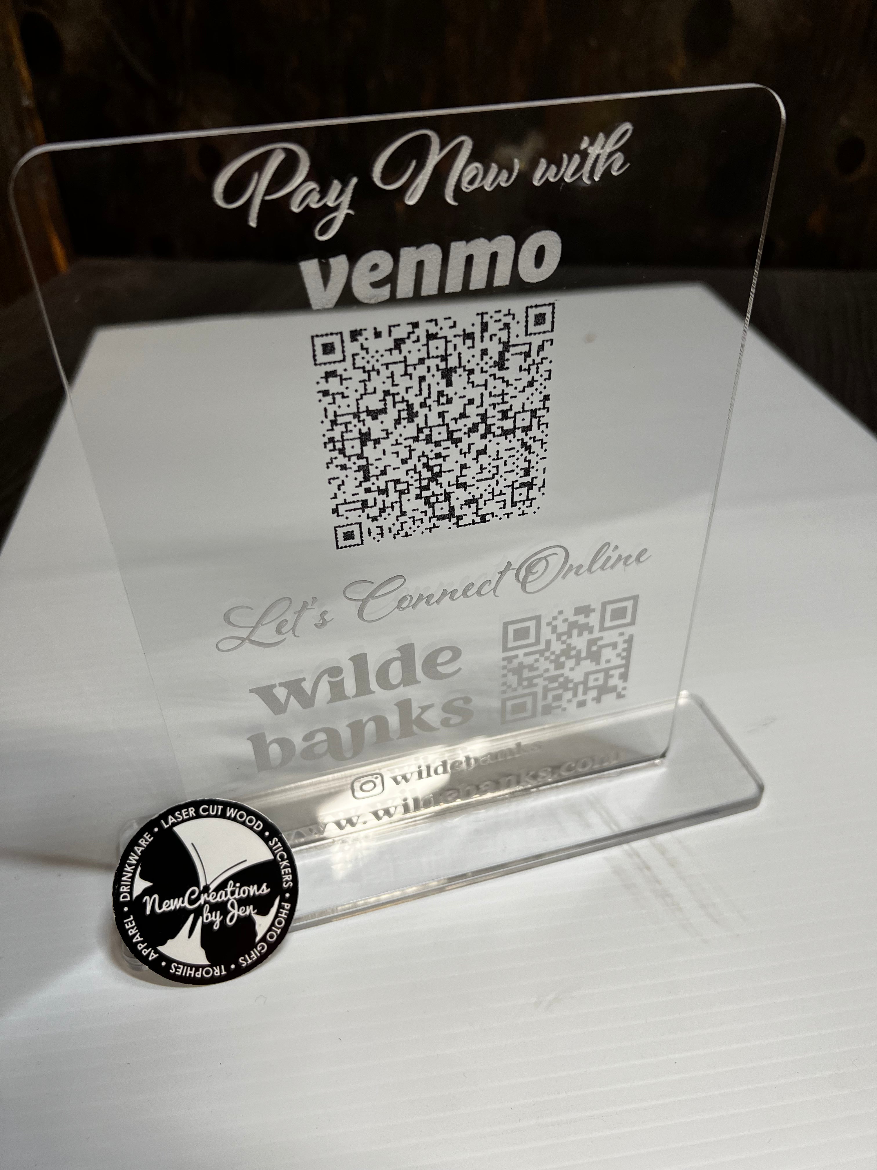 QR Code Business Sign - Acrylic – New Creations By Jen