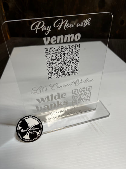 Letrero comercial con código QR - Acrílico