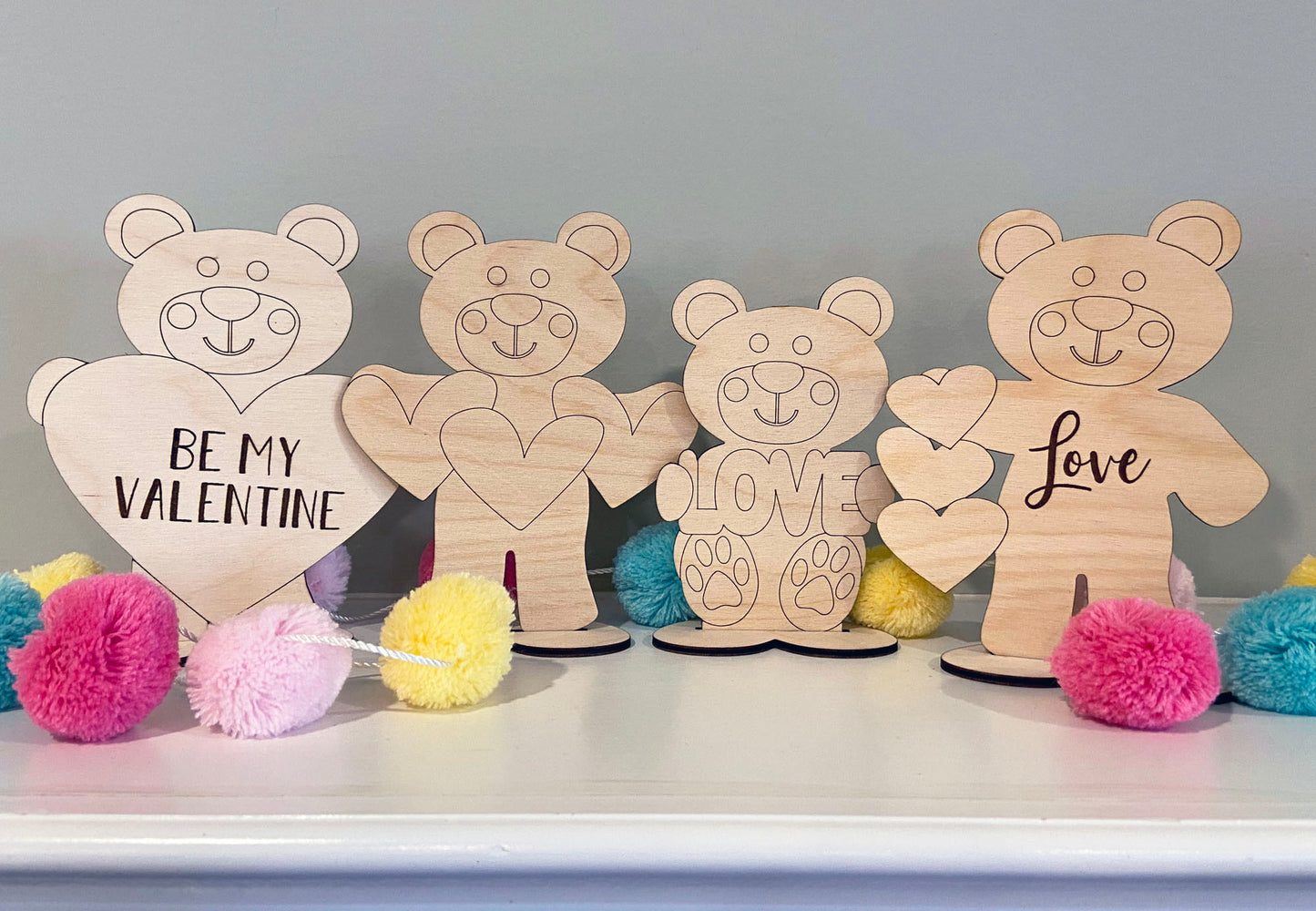 Ositos de peluche para San Valentín: listos para pintar