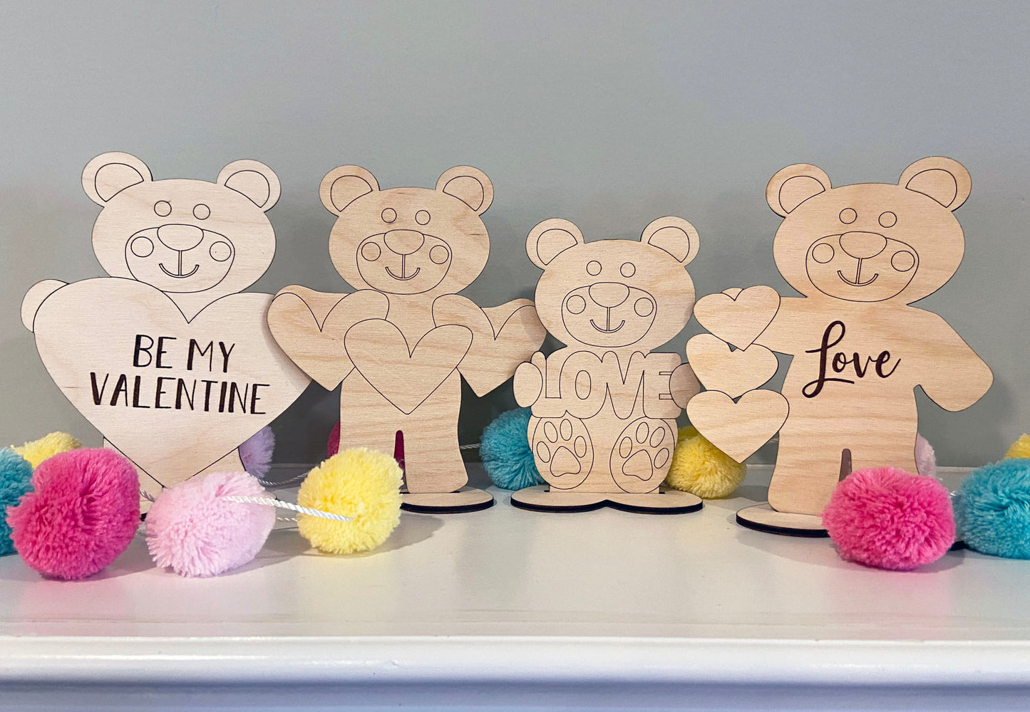 Valentine’s Day Teddy Bears - Ready to Paint