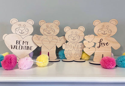 Ositos de peluche para San Valentín: listos para pintar