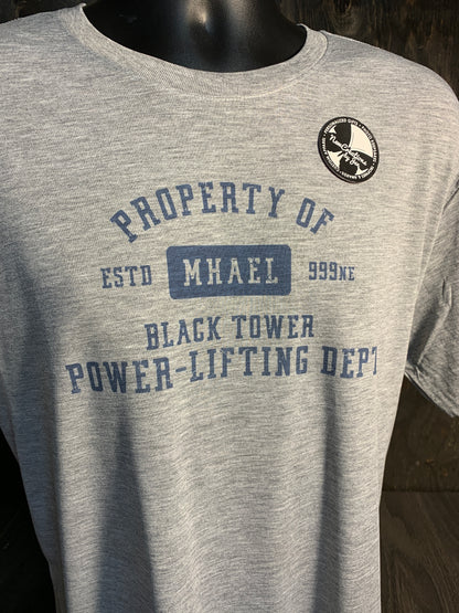 Camisetas ligeras de recuerdo inspiradas en la Rueda del Tiempo de Black Tower Power Lifting
