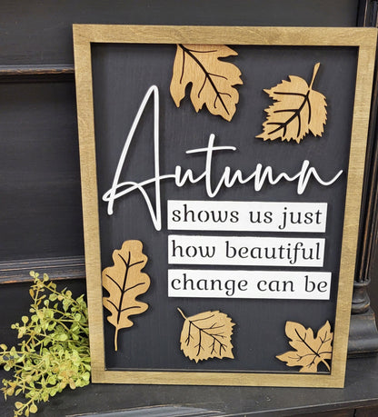Autumn Leaves - Ready to Paint Sign Large 14.5" x 10.5" Sign