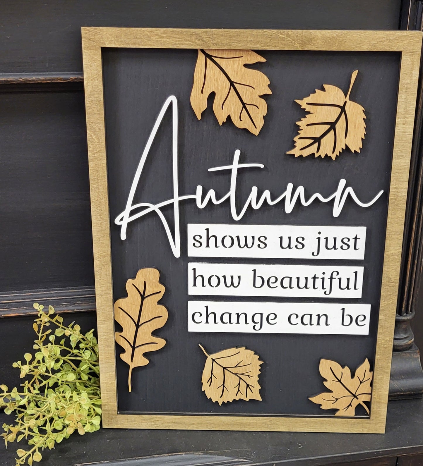 Autumn Leaves - Ready to Paint Sign Large 14.5" x 10.5" Sign