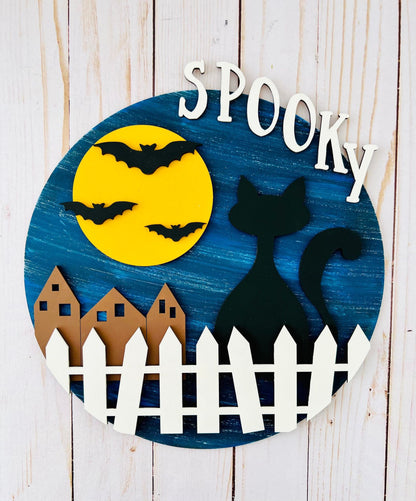 Spooky Cat Sign - Ready to Paint Kit