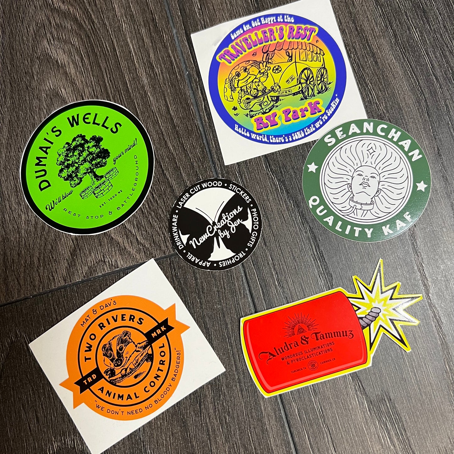 Variedad de pegatinas de la serie de souvenirs de Randland