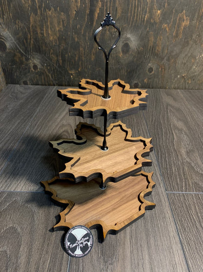 Three Level Shaped Tiered Tray
