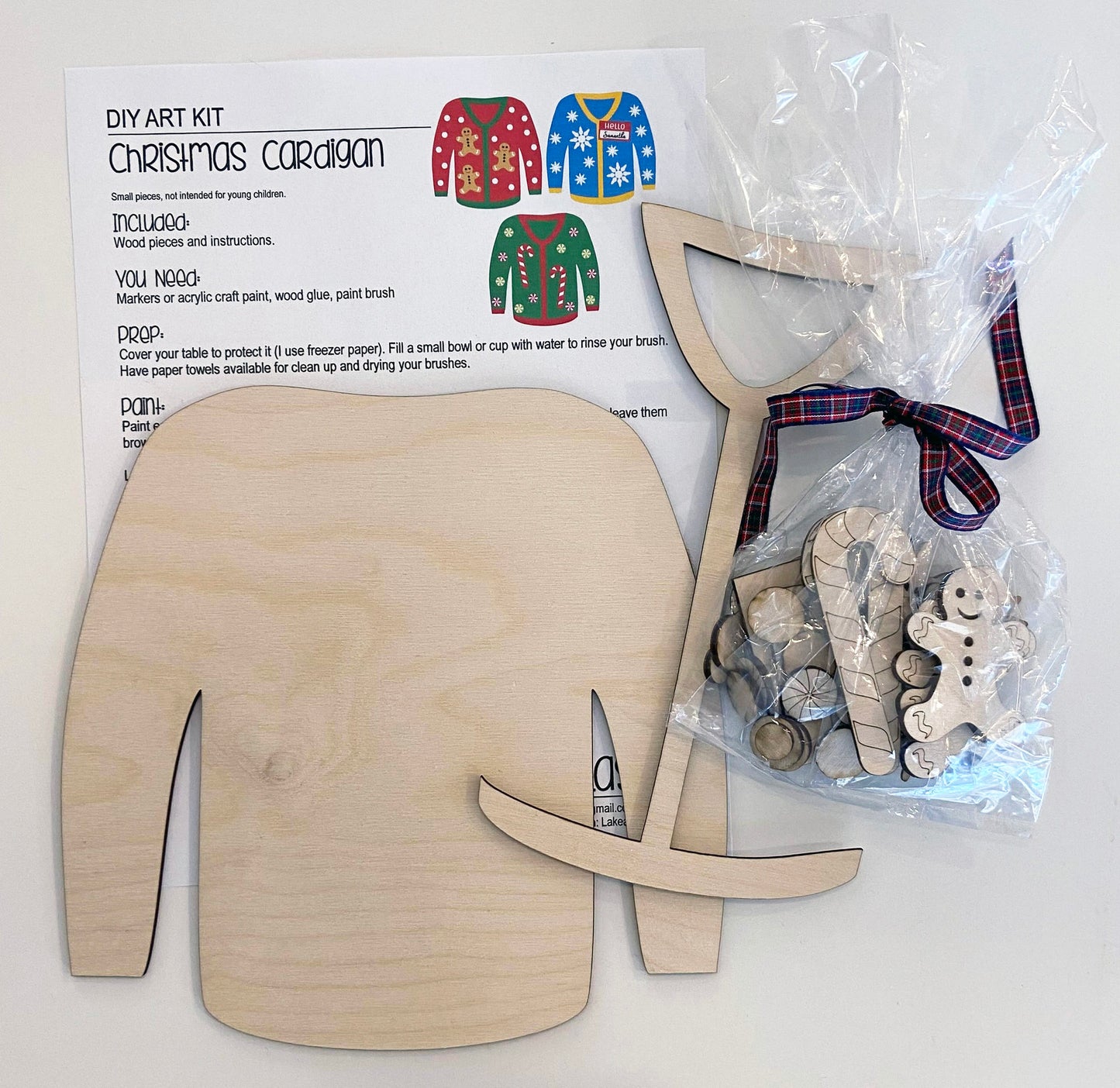 Cardigan Sweater - Ready to Paint Craft Kit