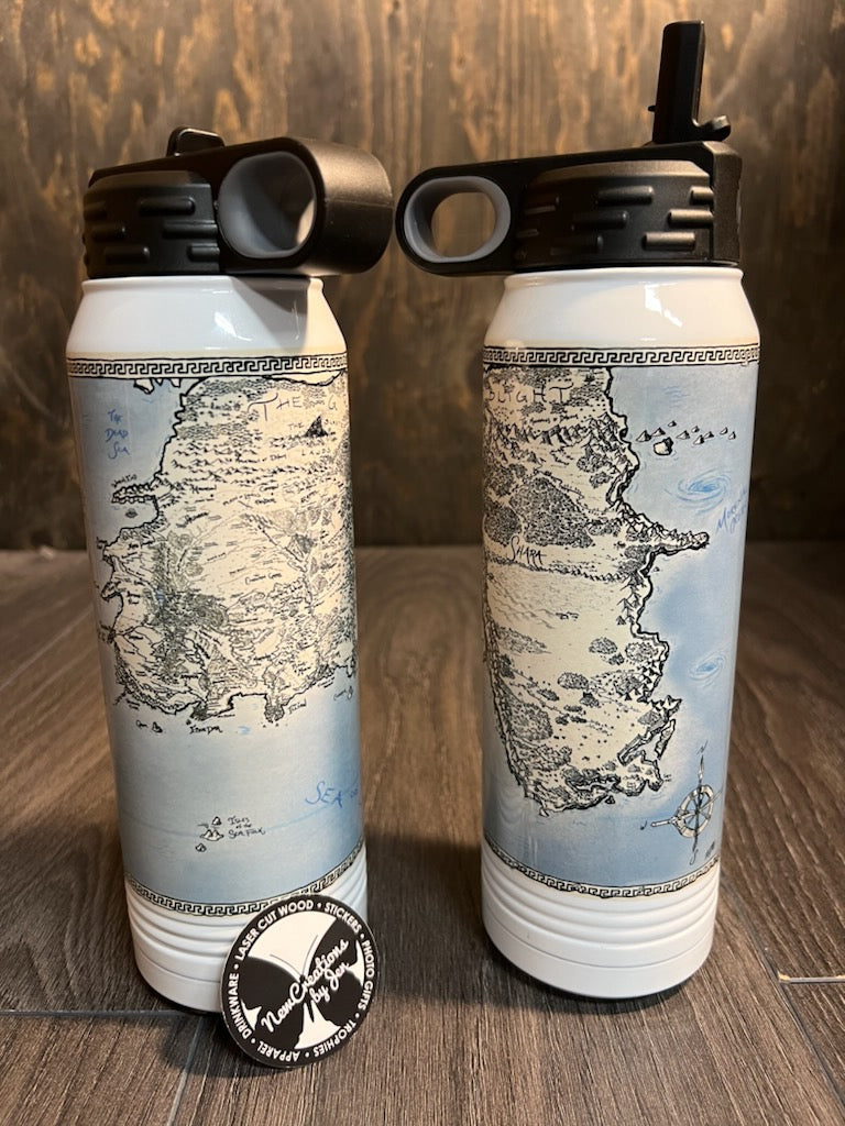 Botella de agua de 30 oz con aislamiento de mapa de Westlands